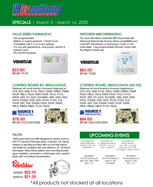 Specials California US Air Conditioning Distributors